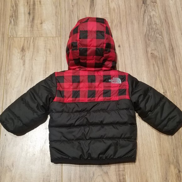 North Face Boys Buffalo Plaid 3-6M Winter Jacket - Picture 2 of 5